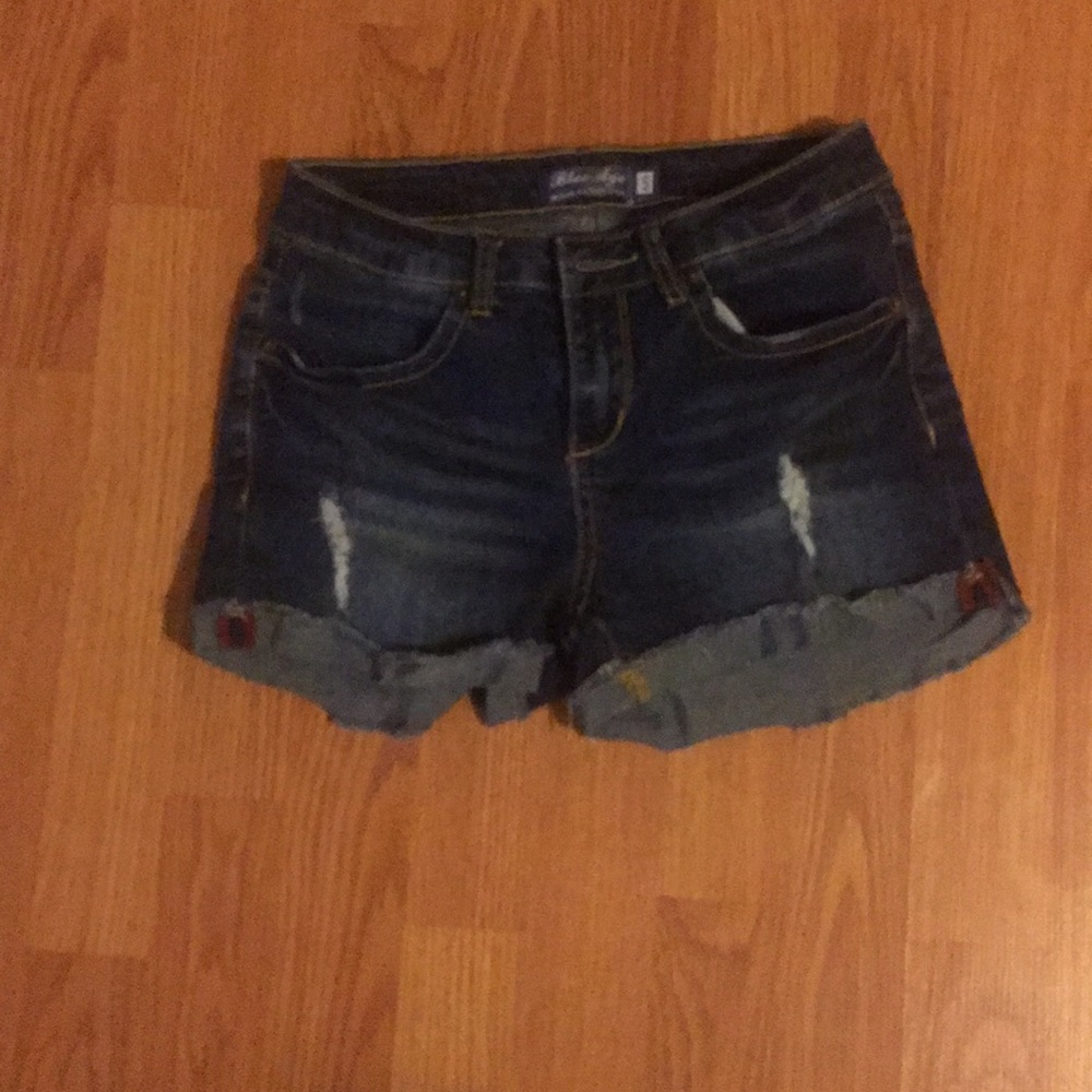 Small dark blue denim shorts
